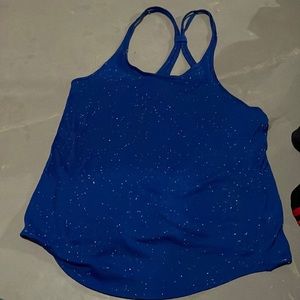 Blue and white workout tank